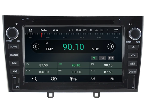 Top Ips screen Android 8.0 Car Dvd Navi Player FOR PEUGEOT 408 2010 2011 gps auto stereo audio multimedia 12