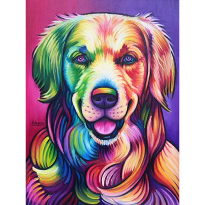 Dog cross stitch painting diamond embroidery square  round diamond mosaic picture animal
