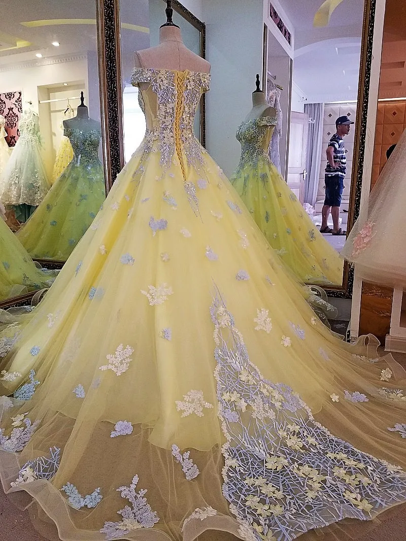 Lange Ballkleider Yellow