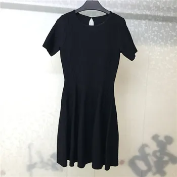 

Women Dress Elegant Black Dresses Short Sleeve Knitted Dresses 2019 Autumn Ladies Dress Vestidos
