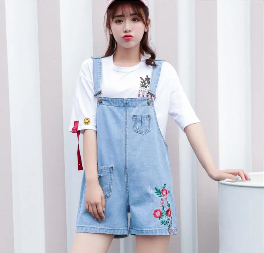 denim coverall romper