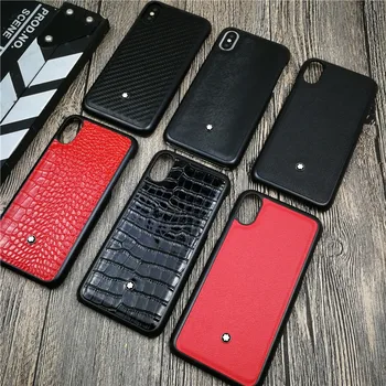 

Germany Luxury Brand Case For Iphone X Xs Max Xr 8 7 6 6s Plus Plastic Phone Cover Hard Leather Metal Logo Funda Capa 8plus Case