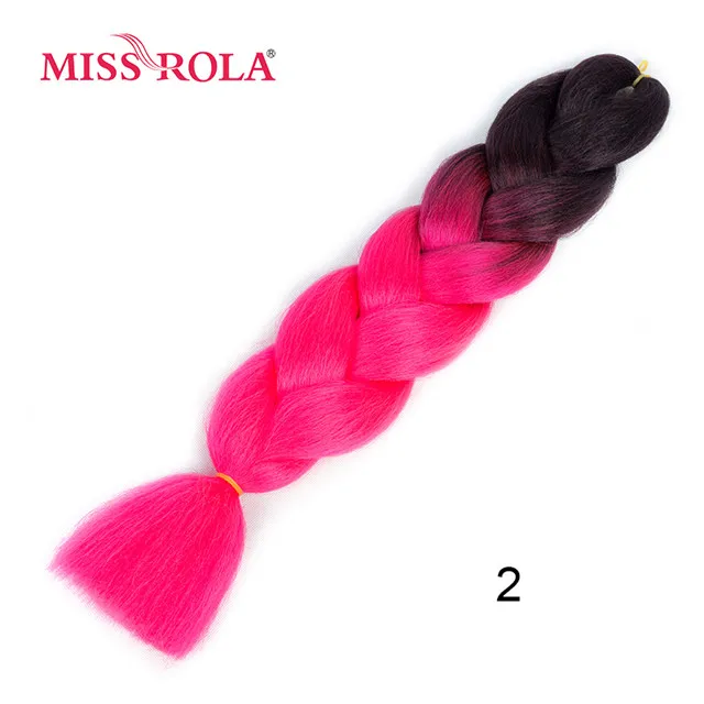 Miss Rola, 100 г, ультра большой Плетеный вязаный крючком, волосы для наращивания, 1 шт., 89 цветов, Ombre, синтетические, на крючках, косички, цвет волос - Цвет: T1B/33