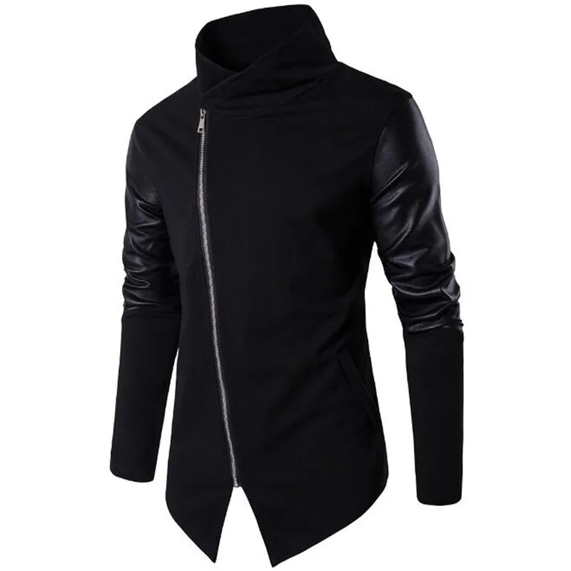 

Leather Jacket Men Turn-down Collar With Hooded Jaqueta De Couro Masculina PU Mens Faux Fur Coats Veste Cuir Homme Motorcycle