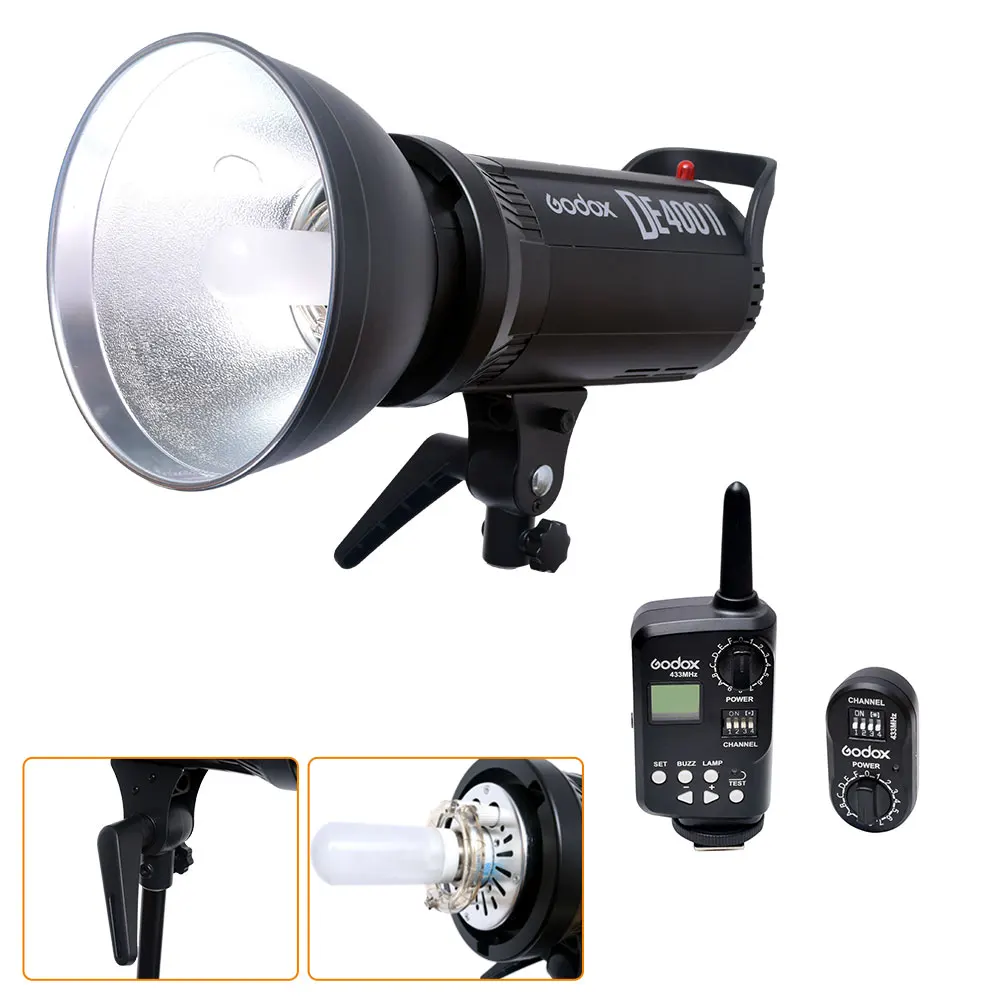 

Godox DE400II 400W 400Ws Studio Flash Light GN65 Compact Strobe Lamp Head Lighting Photography with FT-16 Trigger 110V/ 220V