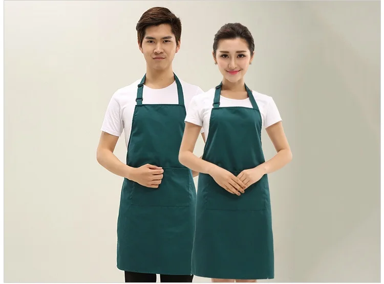 Newest Brown Black Red Plain Men Lady Woman Apron+Pocket For Butcher Kitchen Cooking Baking Aprons