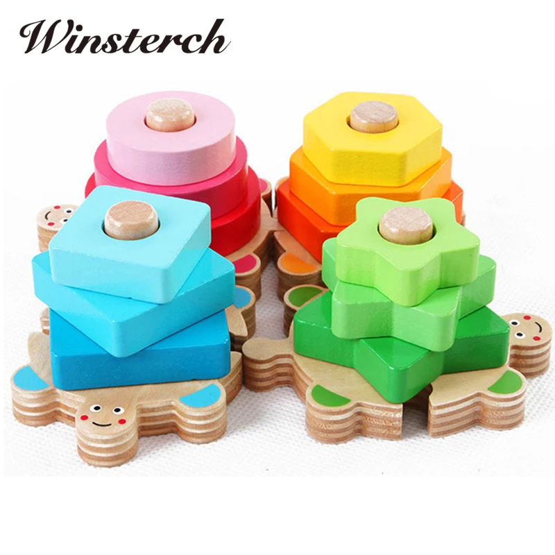 Wood Building Blocks Colorful Caterpillar Stacker Extract Jenga Game Gift Kids Baby Early Educational Wooden Toys Set ZS086 baby-building-blocks-wooden