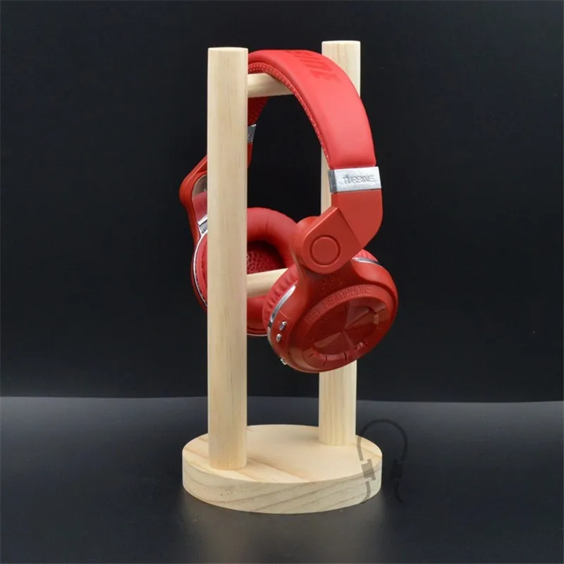 Strong Real Wood Wooden Design Professional Headset Headphone Stand