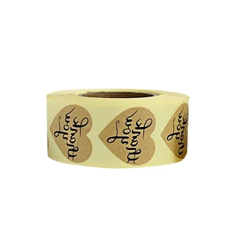 

Gold Thank You Stickers Label 500 Pcs Heart Shape & Round Adhesive Labels
