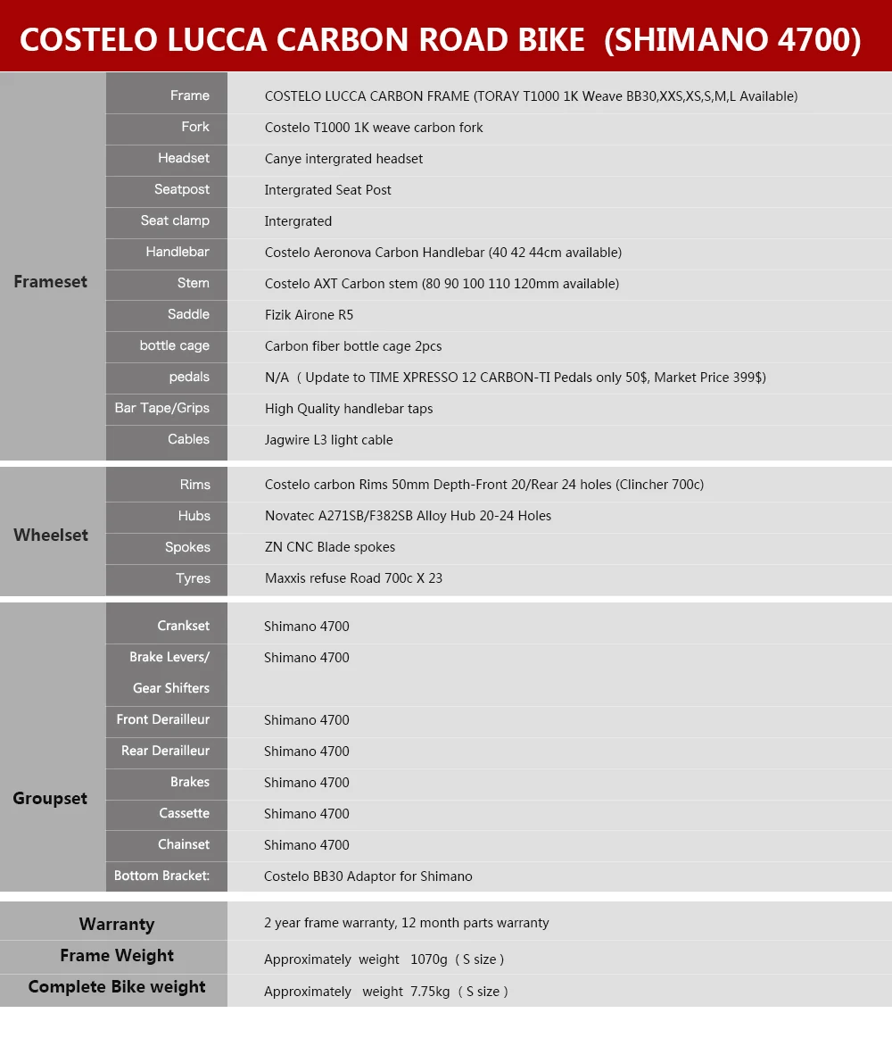 Perfect HOT SALE  full carbon costelo lucca road bicycle carbon bike DIY complete bicycle completo bicicletta bicicleta completa 2