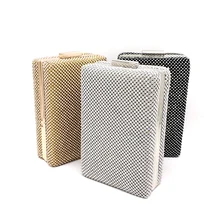 Шикарная жесткая коробка, Женская Блестящая свадебная сумочка для невесты, Женская вечерняя сумка, женская сумка с кристаллами для сотового телефона, сумка через плечо