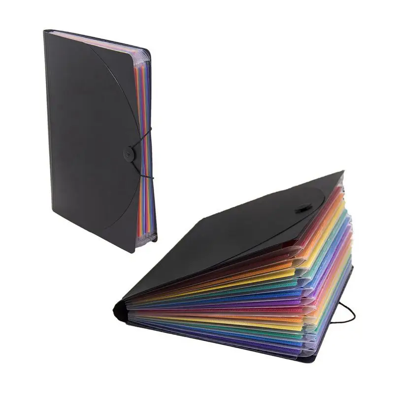 

12 Pocket Expanding Files Folder/ A4 Expandable File organizer/ Portable Accordion File Folder/ High Capacity Multicolour Stan