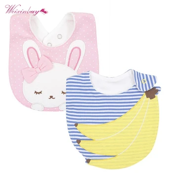 

2PCS Newborn Baby Bibs Cotton Print Bib Cute Bibs For Kids Girls Boys Bib Baby Clothing boys burp Cloths New