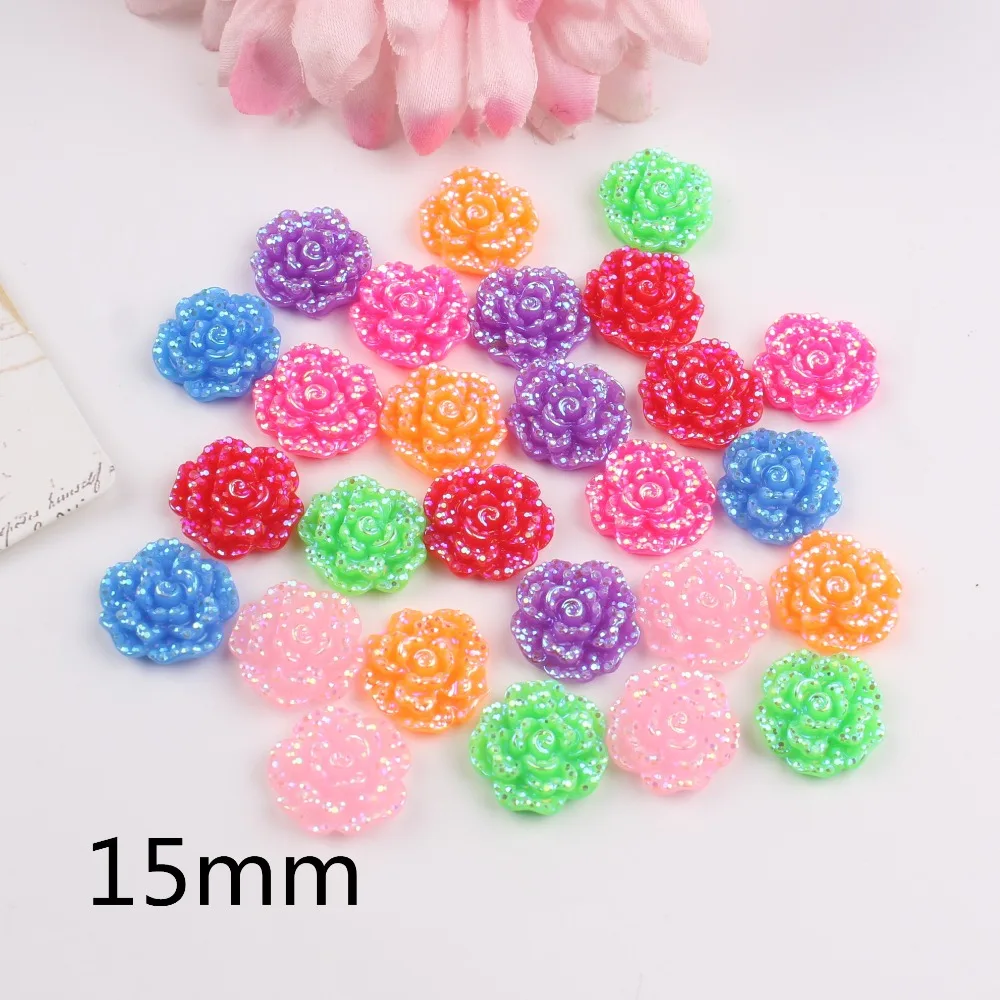 Color Resin Flowers Flatback Resin Bling Flower Flatback 10pcs/lot