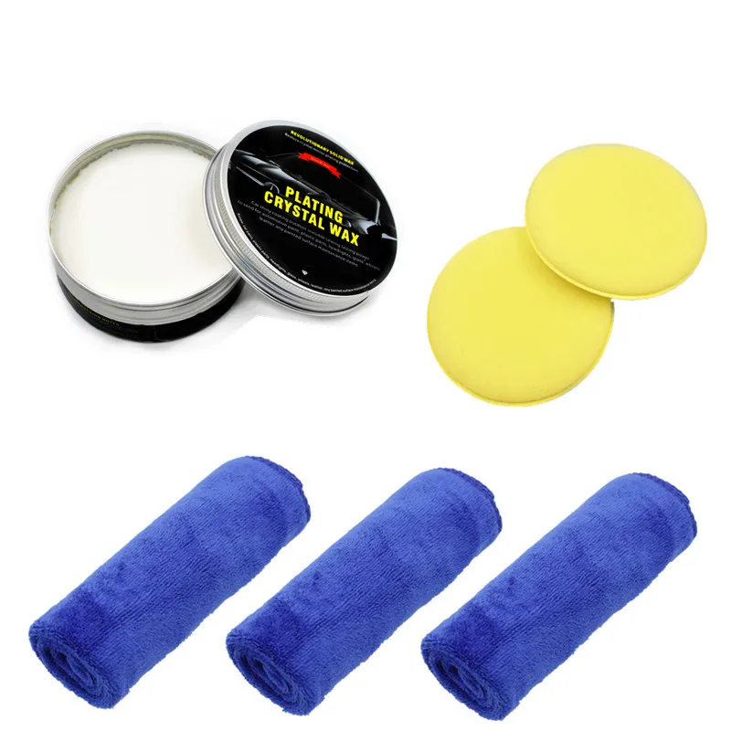 black car wax Car Wax Crystal Plating Set Hard Glossy Carnauba Wax Paint Care Coating Tiny Scratch Repair Maintenance With Sponge And Towel meguiars car wax