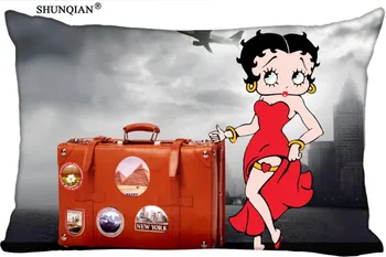 

Hot Custom Betty Boop Rectangular Pillowcase Home Bedroom Living Room Silk Pillowcase Two Sides Printing More Size