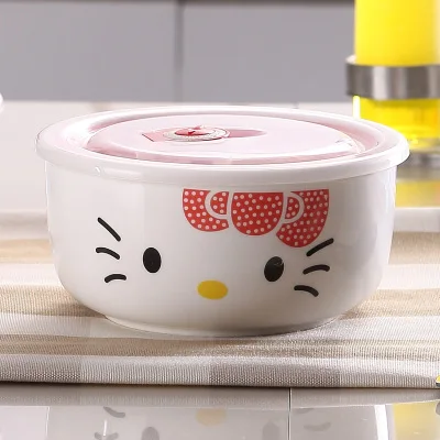 OUSSIRRO мультяшный керамический японский hello kitty Bento Box тепловой пищевой контейнер для завтрака коробки для детского пикника 2D - Цвет: 2