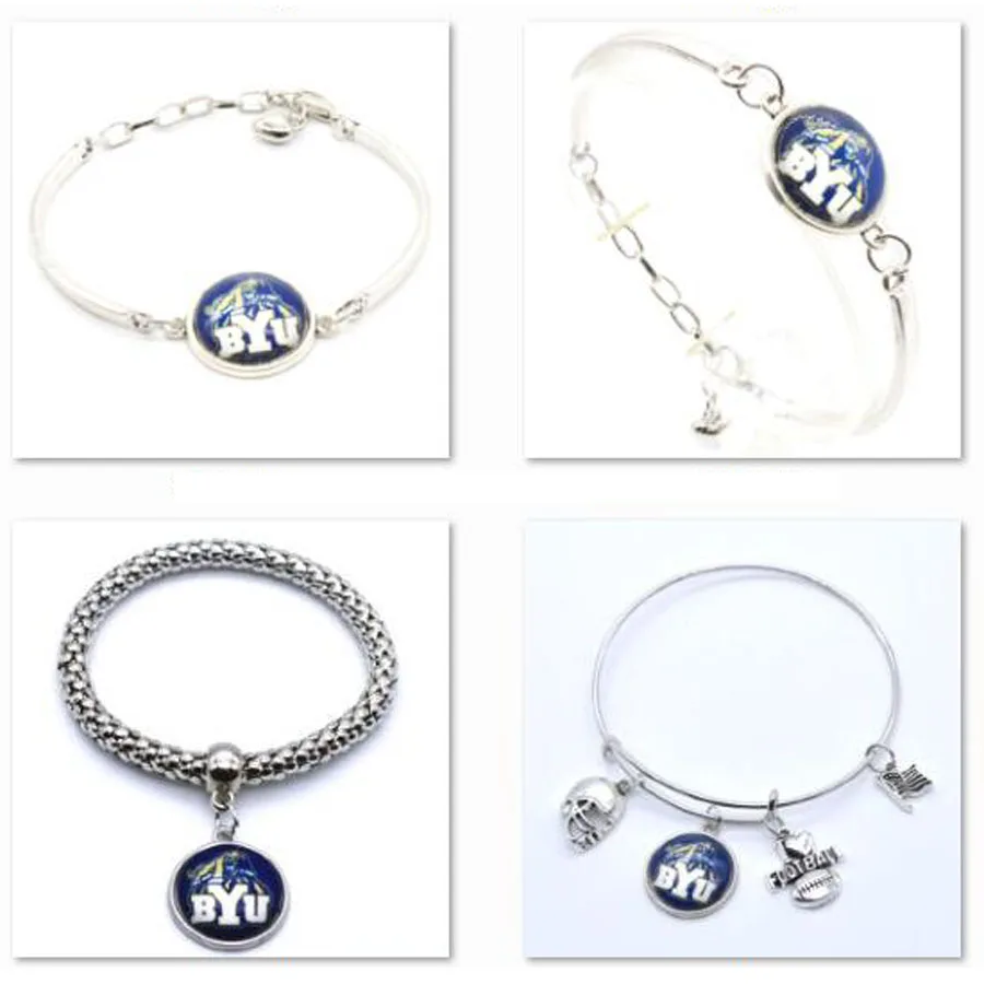 

2018 Brand Jewelry Bracelet Brigham Young University Charms BUY Charms Sport Bracelet Bangle Women Men Fashion Accessories SP109