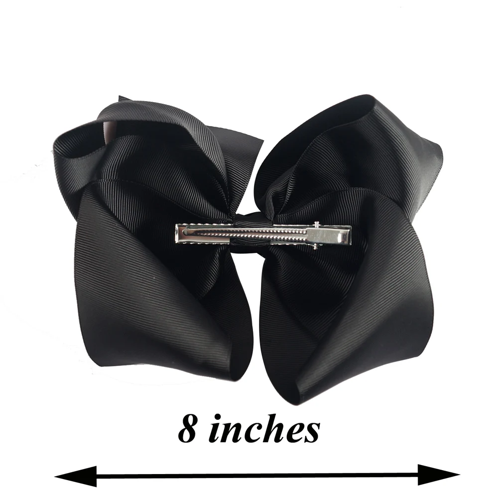 8 Inch 15 pcs//lot Large Girls Hair Bows Grosgrain Ribbon Large Clip Handmade