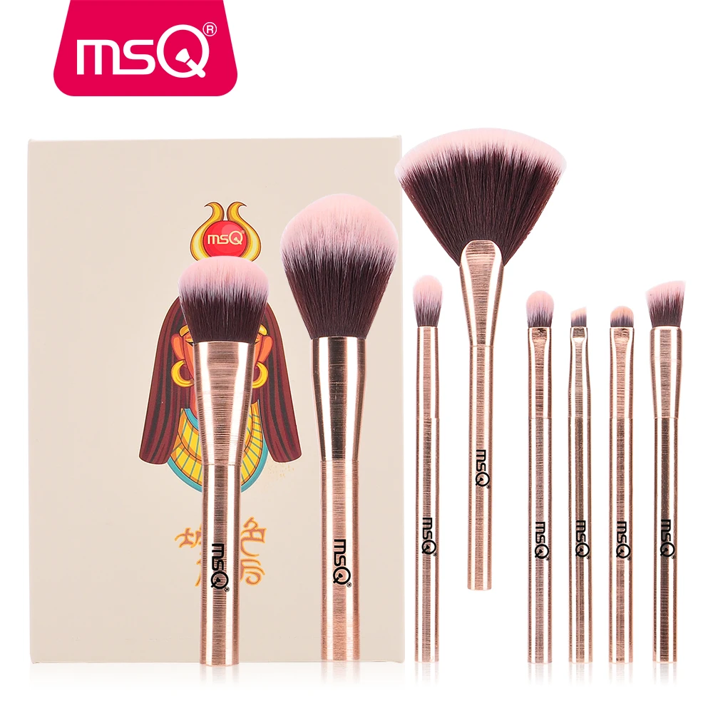 

MSQ 8pcs Makeup Brushes Tool Set Foundation Cosmetic Powder Eyebrow Eyeshadow Brush Frosted Aluminium With Case Pincel Maquiagem