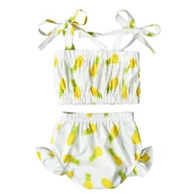 Новые летние детские купальники для девочек, купальный костюм для малышей, детский купальный костюм из 2 предметов, бикини, купальный костюм с фруктовым принтом для девочек 0-24 месяцев