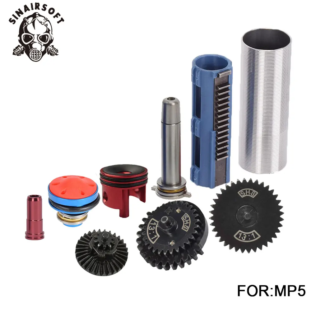 SHS-13-1-Gear-Nozzle-Cylinder-Spring-Guide-Piston-Kit-Fit-Airsoft-AK-M4-M16-MP5 (5)