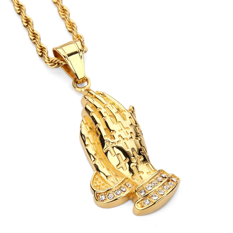 Винтажные Золотые Bling Jesus Crossing Подвески Ювелирные изделия Подарки для мужчин и