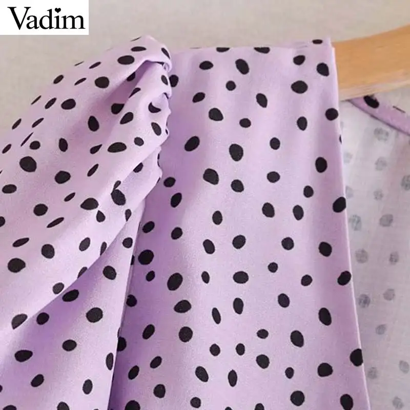 Vadim, женское винтажное мини-платье в горошек, сексуальное, с v-образным вырезом, с поясом, на молнии сбоку, повседневное, женское, ТРАПЕЦИЕВИДНОЕ, летнее платье, vestidos QC139