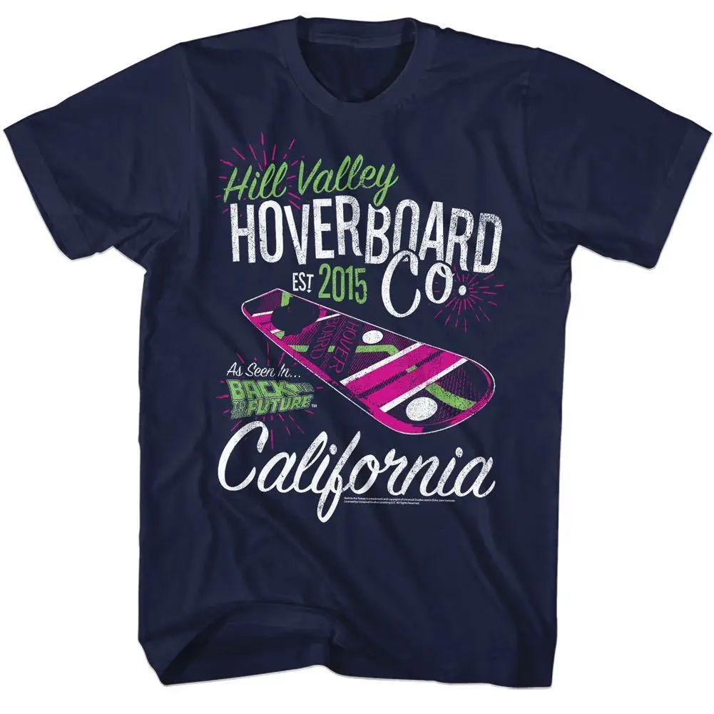 

Back To The Future T Shirt Mens New HOVER CO in 100% Navy Cotton Sizes SM - 5XL