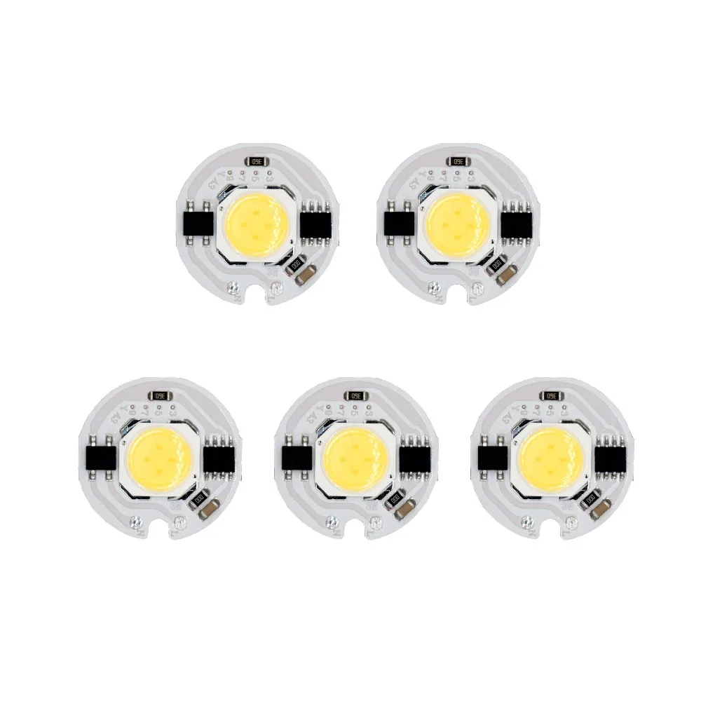 

5pcs a lot LED COB Chip Light 3W 5W 7W 9W AC185-AC220V No Need driver Smart IC bulb Lamp For DIY LED Floodlight Spotlight
