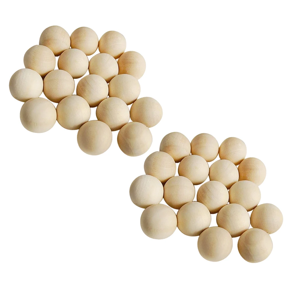 200 Pieces Wholesale Glossy Natural Wooden Round Ball Loose Spacer Beads 10mm/14mm for DIY Craft Art Jewelry Making