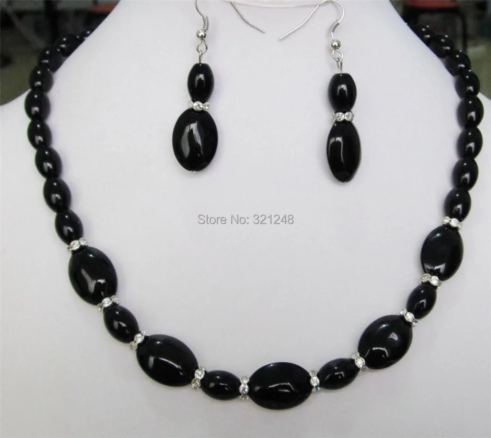 Красивые 8X12MM &amp 13X18mm новые модные черные сердолика Агат Камень Ониксовые