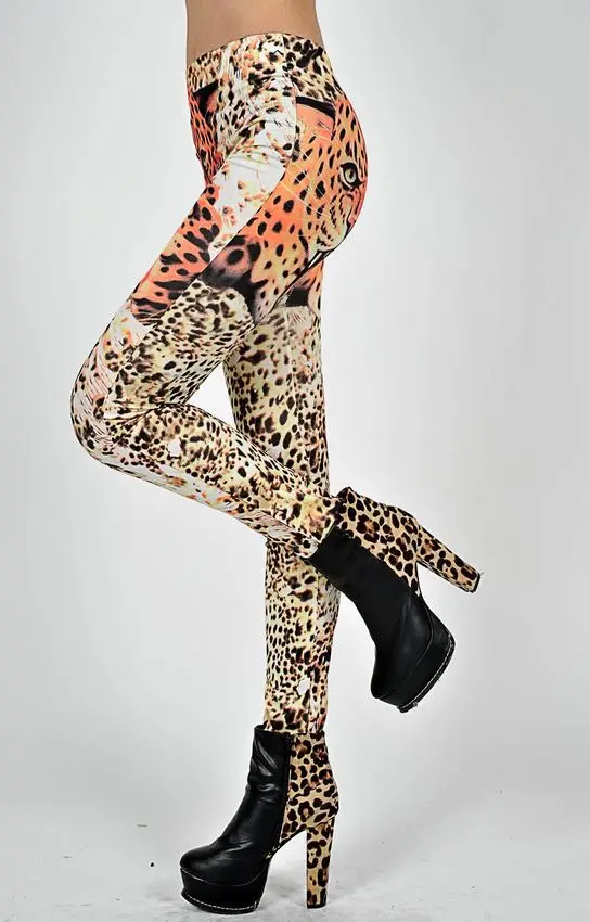 Sexy Leopard Print Leggings Mid Waist 