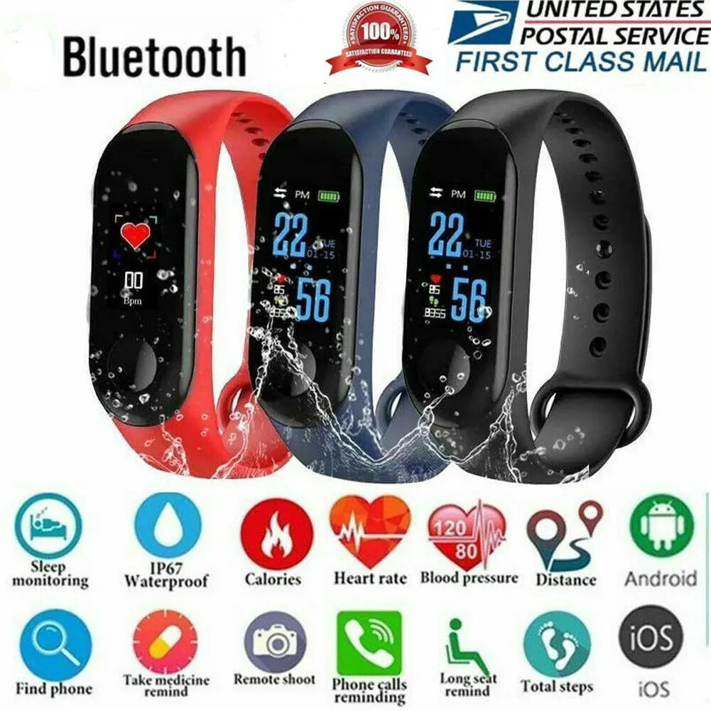 

Sport Fitness Tracker Bluetooth4.0 Smart Heart Rate Monitor Bracelet Waterproof IP67 Smart Band Fashion Watch for Android iphone