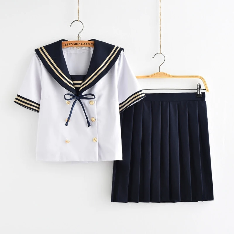 Горячая Распродажа, японский/корейский студенческий костюм, милые девушки/женщины, косплей, костюм моряка, школьная форма, одежда, темно-синий топ+ юбка