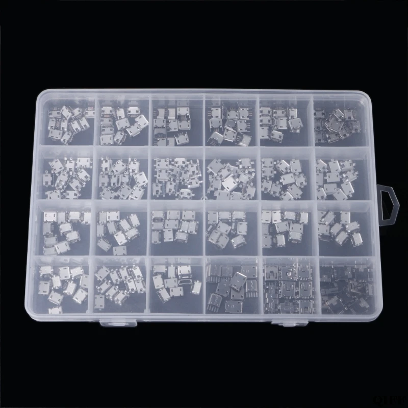 

240Pcs 24 Models Micro USB Connector Socket Jack For MP3/4/5 Lenovo ZTE Huawei Mar28