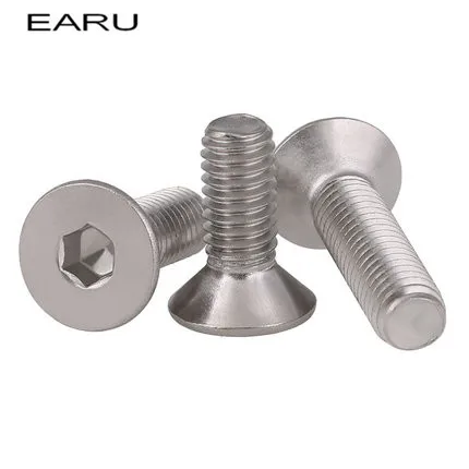 80 pieces M4*8 mm 304 Stainless Steel Inner Hex socket Countersunk Flat Cap Cup Head Screws Bolt DIN7991 Standard | Обустройство дома