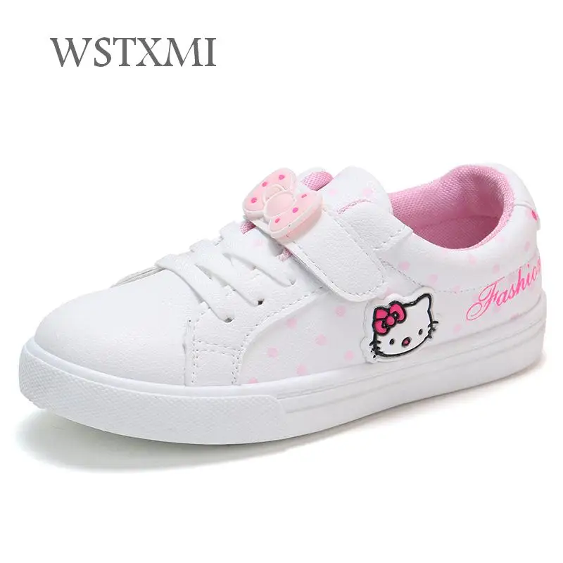 

Spring Autumn Girls Casual White Shoes Fashion Sneakers Children Flat Shoes Waterproof Leather Cute Girls Sports Shoes for Kids
