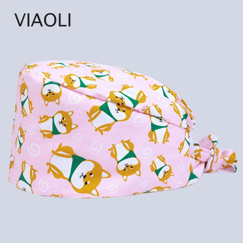 Оптовые цены, новые весенние и летние разноцветные шляпы с машинным принтом для операционной, красивые Рабочие Шапки для доктора, хлопок, Новинка - Цвет: photo