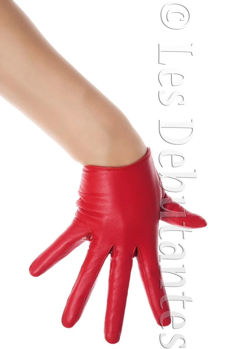 RED LEATHER GLOVES SLIM FITin Women's Gloves from Apparel Accessories