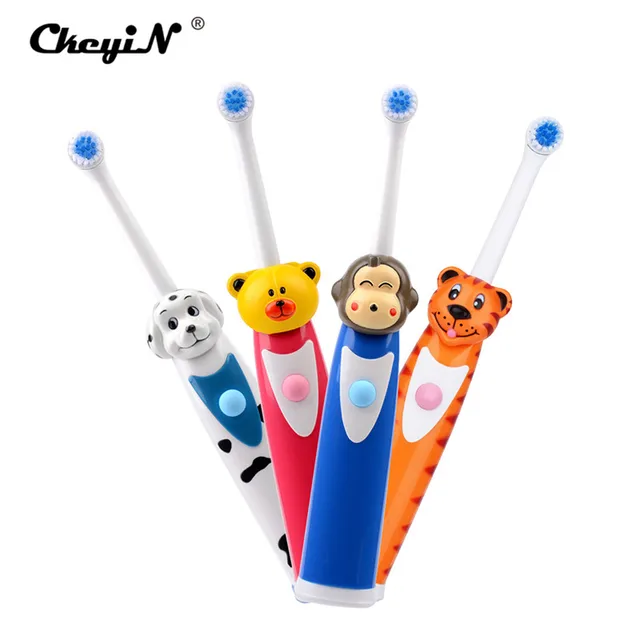 4Pcs Ultra Soft Toothbrush For Kids Battery Vibrating Rotary Electric