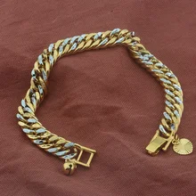 2 цвета 9 мм Мужские Wo мужские s желтый/желтый белый золотой цвет панцирные резные звенья браслет цепочка 7 дюймов-10 дюймов