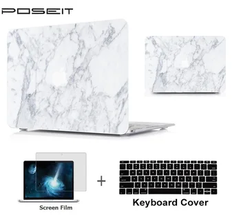 

Plastic marble Hard Case Cover Laptop Shell+Keyboard Cover+Screen Film For Apple Macbook Air 11 13 Pro Retina 12 Touch Bar 13 15