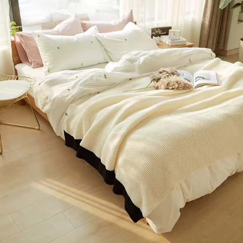Высококачественный мягкий диван-кровать ручной работы, вязаное одеяло для летней фотосъемки, реквизит, украшение для дома - Цвет: White