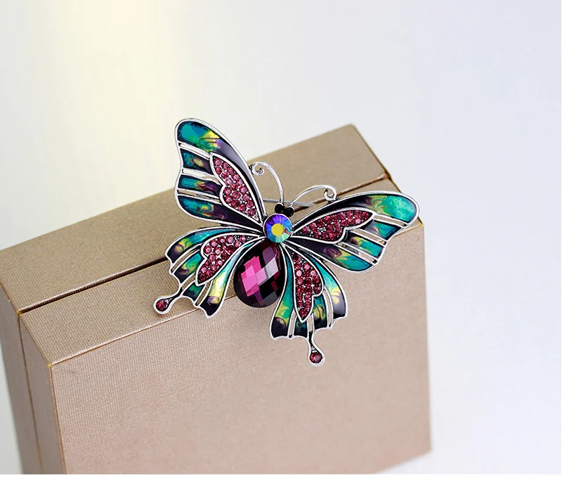 NIUYITID Crystal Rhinestone Insect Brooches For Women Enamel Pin Jewelry Vintage Accessories For Wedding  (8)