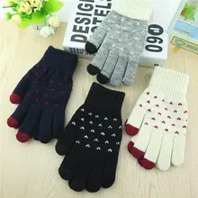 Женские зимние теплые ворсовые перчатки женские вязаные перчатки в крапинку зимние водительские перчатки для девочек