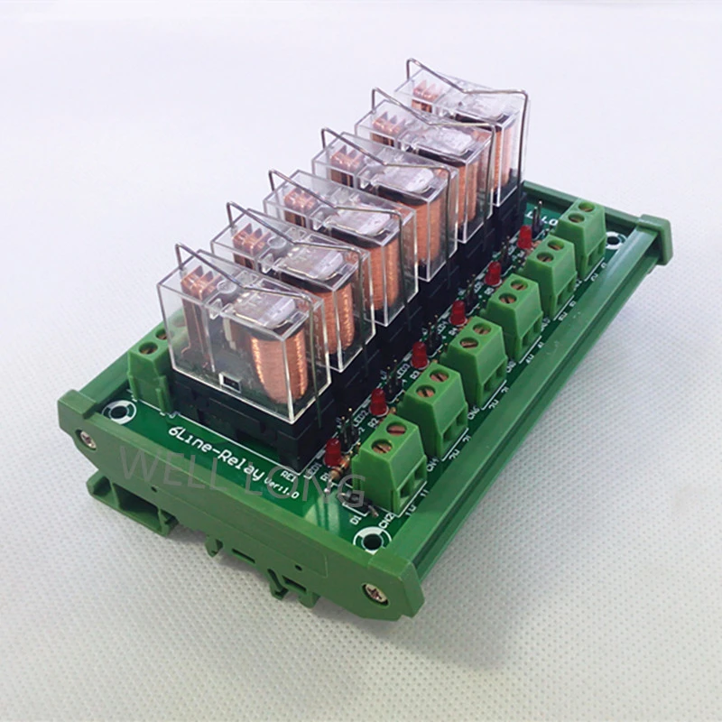 12V DC Relay DIN Rail Mount 2 SPDT 16A Power Relay Interface Module G2R-1-E