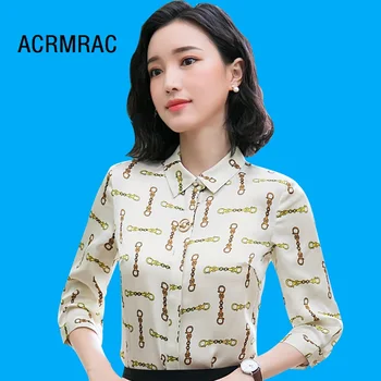 

Women shirt Slim summer printing Half sleeve OL Formal Business Blouses & Shirts Woman 1022