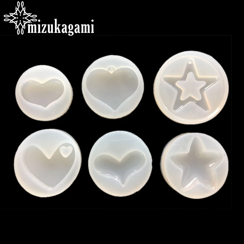 1pcs UV Resin Jewelry Liquid Silicone Mold Heart&Star Shape Resin Charms Pendant Molds For DIY Intersperse Decorate Making 1set resin love heart locks pendant silicone mold for diy charms pendant crafts epoxy resin arts jewelry making mold tools