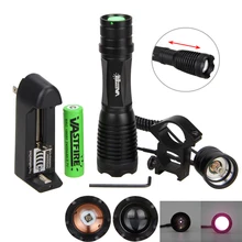 10W 940nm IR LED Flashlight Zoomable lnfrared Radiation Light Hunting Torch for Night Vision Device+20mm Rail Scope Mount+18650 uniquefire 1503 t50 ir 940nm infrared light 3 modes zoomable led flashlight scope mount charger pressure switch for hunting